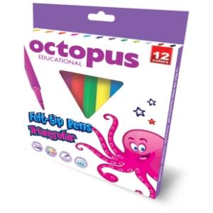  Flomasteri OCTOPUS unl triangular vodoperiv 12kom