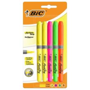 Marker BIC highlighter grip 5kom