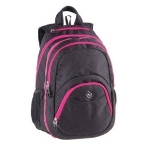 Ranac za školu PULSE Teens pink-black dot 