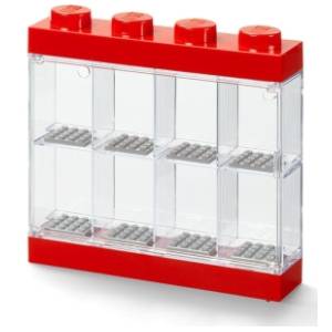 LEGO izložbena polica za 8 minifigura crvena
