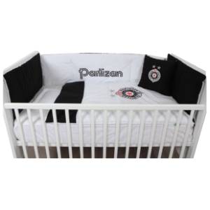 STEFAN posteljina sa ogradicom za bebe Partizan 60 x 120 cm