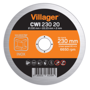 VILLAGER CWI 230 20 rezna ploča za inoks
