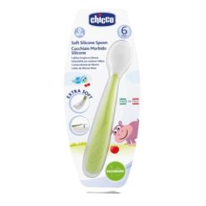 CHICCO Silikonska kašika 6m+ zelena