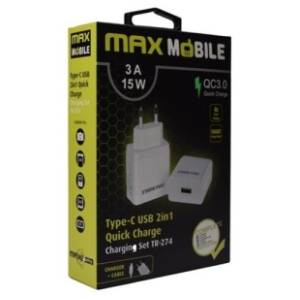 MAX MOBILE punjač 2u1 Type-C