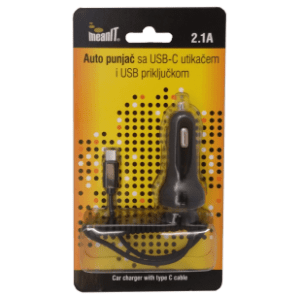 MEANIT auto punjač USB i USB type C 2.1A