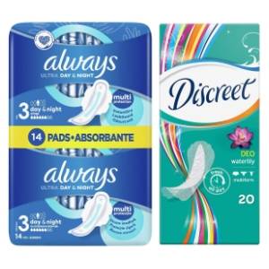 ALWAYS day&night ulošci 14kom + DISCREET waterlily 20kom