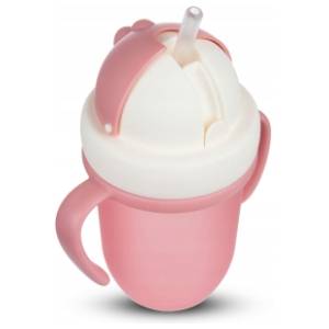 CANPOL BABIES šolja sa silikonskom slamčicom 210ml roze