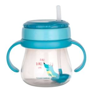 CANPOL BABIES šolja sa slamčicom Dog 250ml plava
