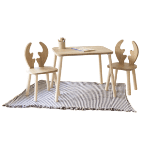 HANAH HOME dečiji sto sa dve stolice Deer brown