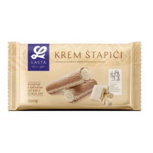 Vafl roleri LASTA kremasti bela čokolada 200g