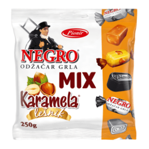Bombone PIONIR Negro + karamele mix 250g