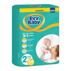 EVY BABY pelene 3u1 sistem 2 mini 58kom