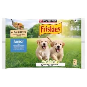 FRISKIES Junior piletina i grašak u želeu 4x85g