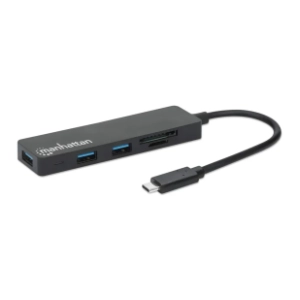 MANHATTAN USB Hub 3-port USB 3.2 + SD/microSD čitač kartica (164948)