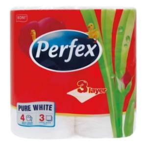 Toalet papir PERFEX pure white 3sloja 4kom