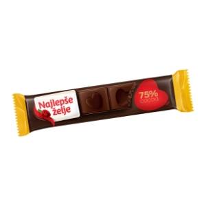 Čokolada crna NAJLEPŠE ŽELJE 75% kakao delova 30g