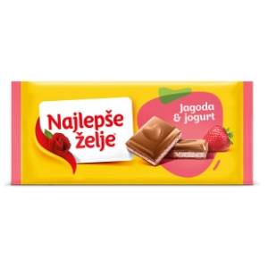 Čokolada ŠTARK Najlepše želje Jagoda jogurt 100g