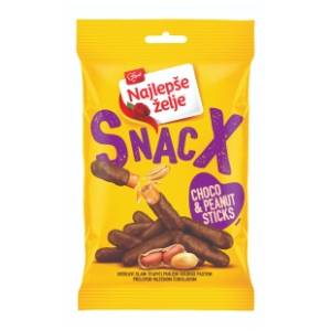Čokoladni sticks NAJLEPŠE ŽELJE SnacX kikiriki 80g