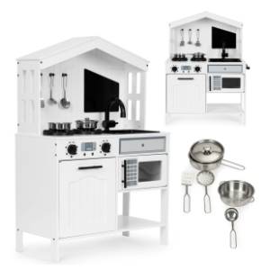 Drvena kuhinja ECO TOYS bela