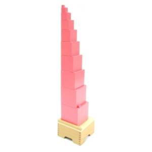 Igračka kula sa postoljem MONTESSORI pink