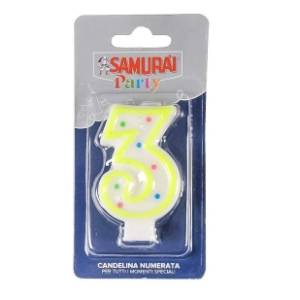 Rođendanska svećica Broj 3 SAMURAI