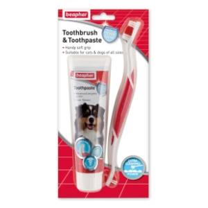 BEAPHAR dentalni set za pse (četkica i pasta za zube) 100g