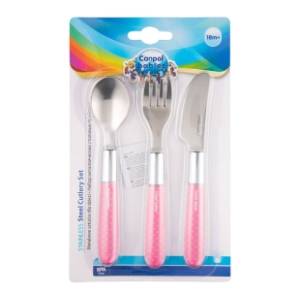 CANPOL BABIES Metalni pribor za bebe (18m+) pink