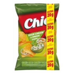 Čips CHIO sour cream and onion 130g+20g gratis