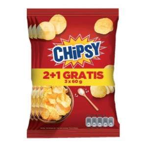 Čips CHIPSY plain salted 3x60g
