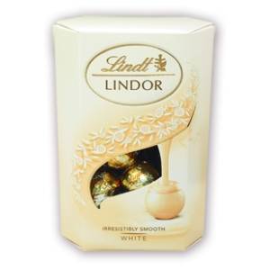 LINDT Lindor bombonjera white cornet 200g