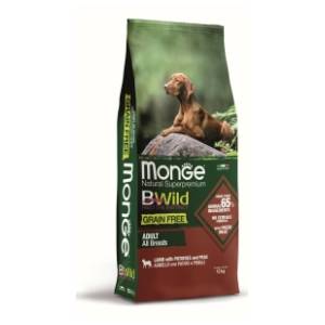 MONGE Bwild all breeds grain free jagnjetina i grašak 12kg