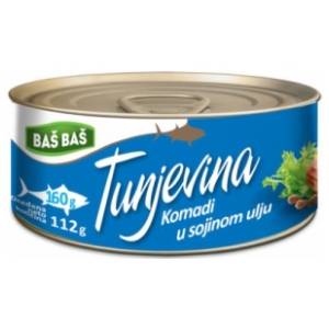 Tunjevina BAŠ BAŠ komadi u sojinom ulju 160g