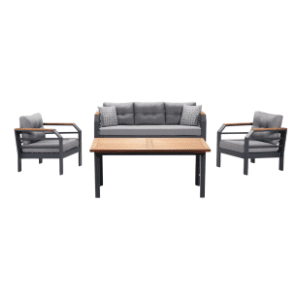 Baštenska garnitura HANAH HOME Assento 3+1+1+M grey black