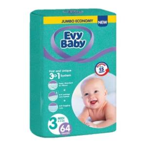 EVY BABY pelene 3u1 sistem 3 midi 64kom