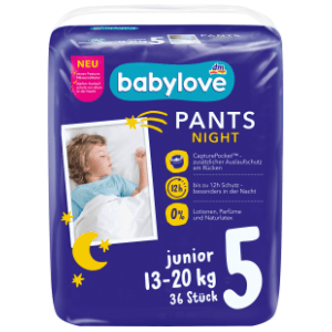 BABYLOVE noćne pelene pants 5 junior 36kom