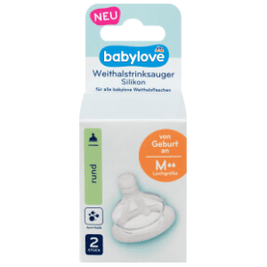 BABYLOVE okrugla silikonska cucla M (0m+) 2kom