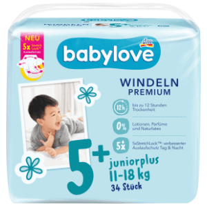 BABYLOVE pelene premium 5+ juniorplus 34kom