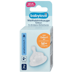BABYLOVE silikonska cucla anatomska M (0m+) 2kom