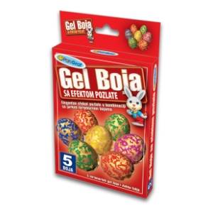 Gel boja sa efektom pozlate i folija PANGRAF 5kom + rukavice