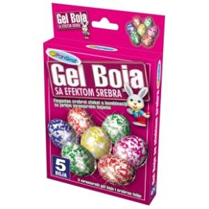Gel boja sa efektom srebra i folija PANGRAF 5kom + rukavice