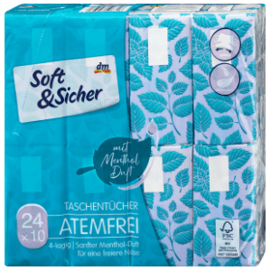 Papirne maramice SOFT&SICHER atemfrei mentol 4sloja 24kom