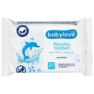 Vlažne maramice BABYLOVE 99% voda 20kom