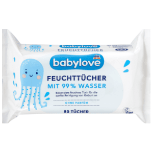 Vlažne maramice BABYLOVE 99% voda 80kom