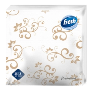 Salvete FRESH Premium dekor bele 2sloja 25kom