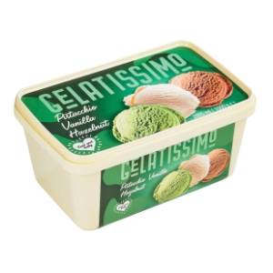 Sladoled GELATISSIMO lešnik vanila pistaći 2000ml