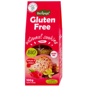 BIO ŠPAJZ ovseni keks malina i vanila bez glutena 100g