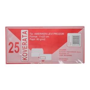 Koverta levi prozor 11x23cm Ameriken PIGNA 25kom