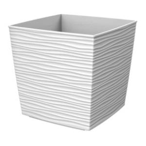 Saksija GARDINO Finesa kvadrat 25x25x23 bela