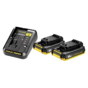 STANLEY FMC693D2 brzi punjač 18V/14.4V 2A i 2x2.0Ah baterije