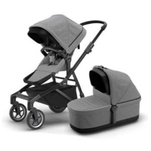 THULE kolica za bebe 2 u 1 Sleek grey melange on black